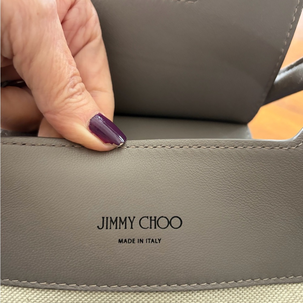 Authentic Jimmy Choo Taupe Suede Rebel Tote 👜 EUC - Picture 2 of 11